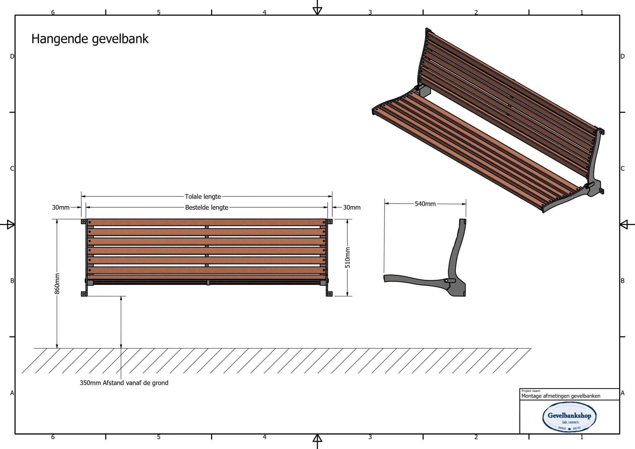 XL Gevelbank - staand, hangend óf zelfstaand - Afbeelding 49