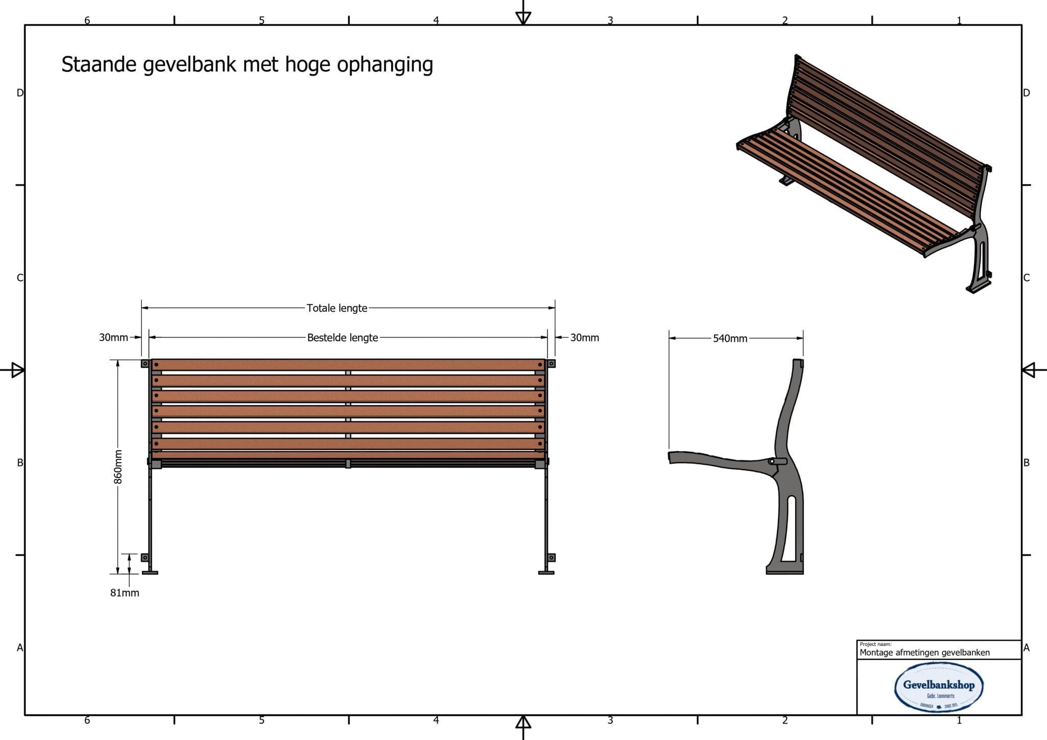 XL Gevelbank - staand, hangend óf zelfstaand - Afbeelding 46
