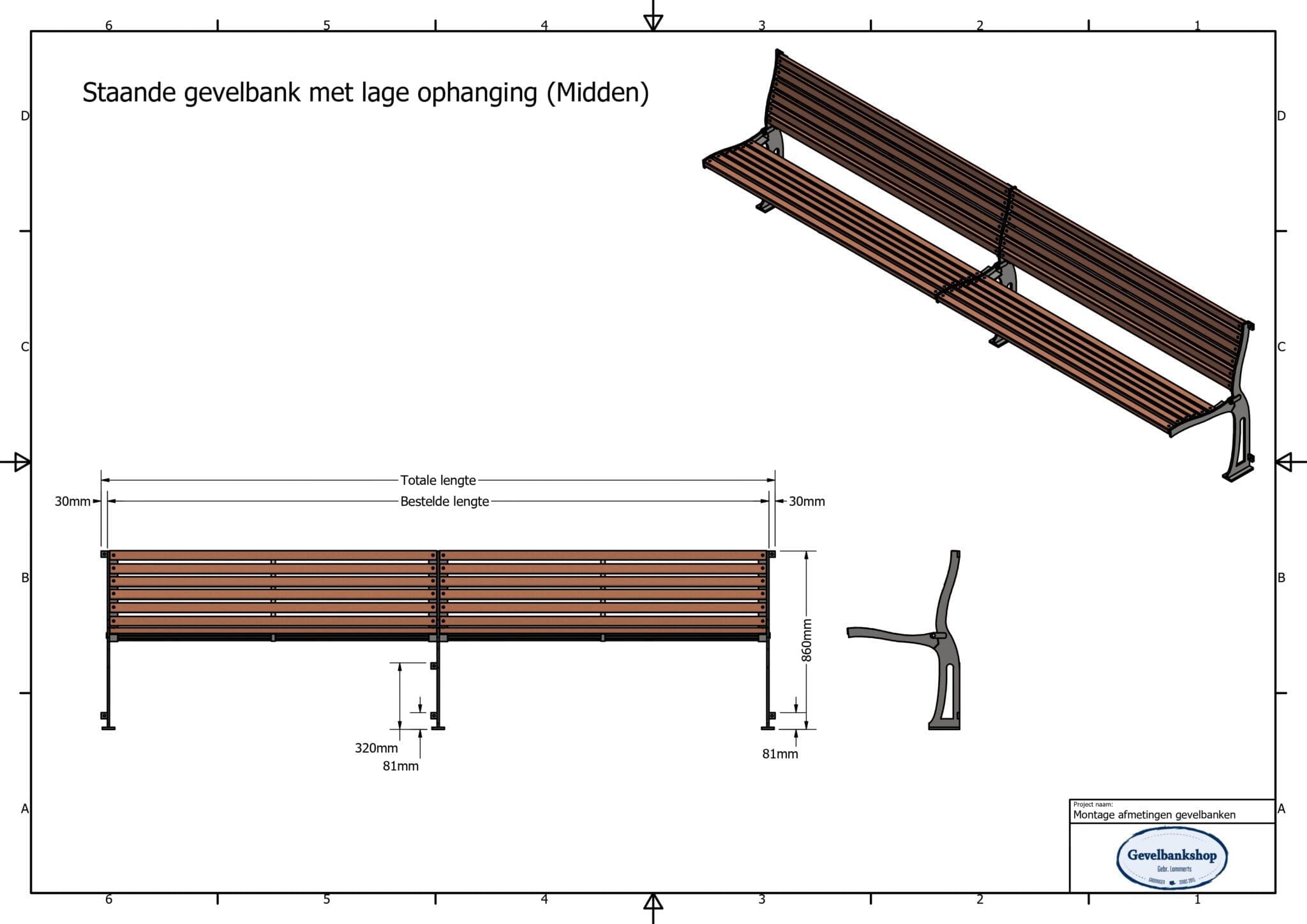 XL Gevelbank - staand, hangend óf zelfstaand - Afbeelding 47