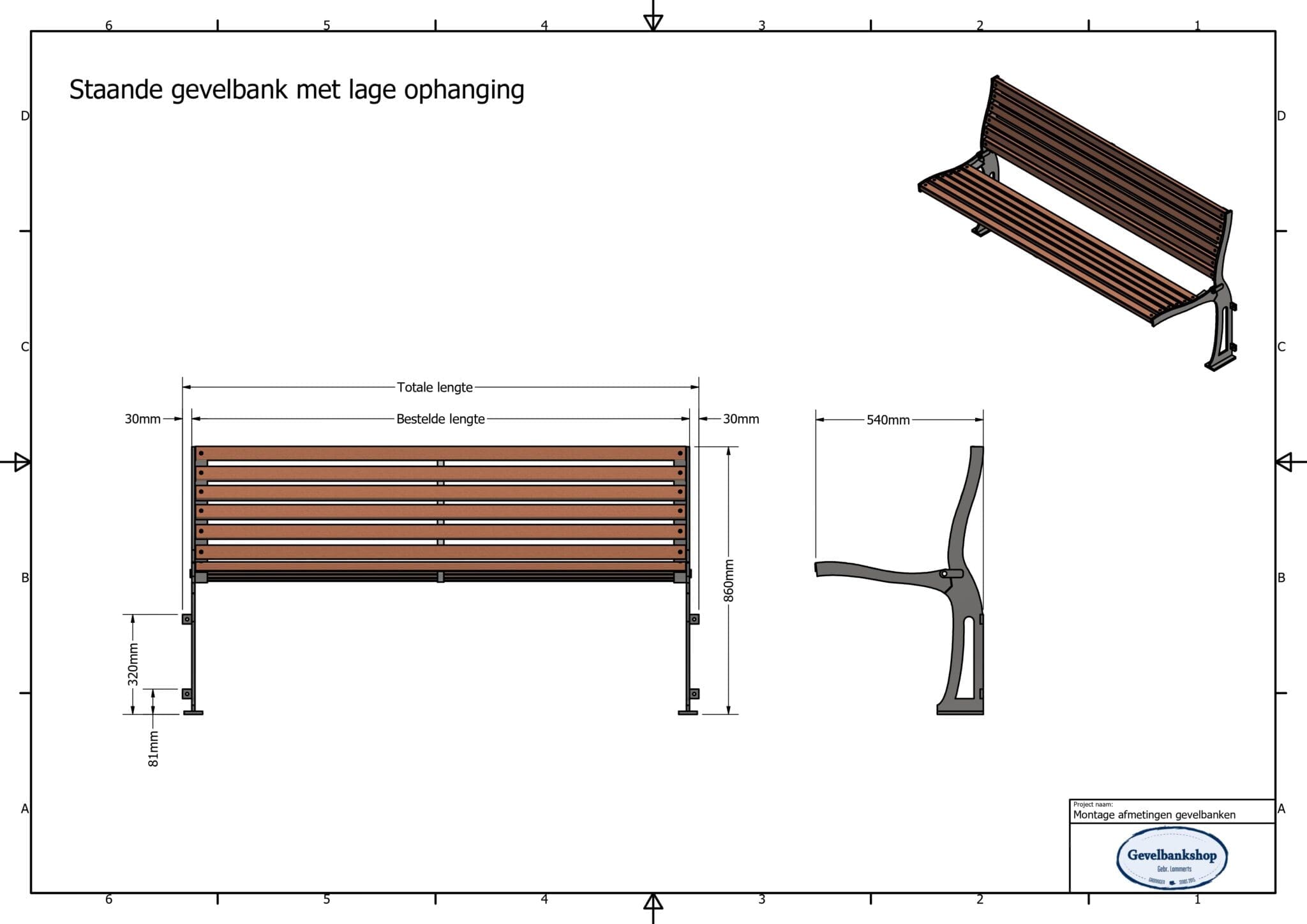 XL Gevelbank - staand, hangend óf zelfstaand - Afbeelding 50