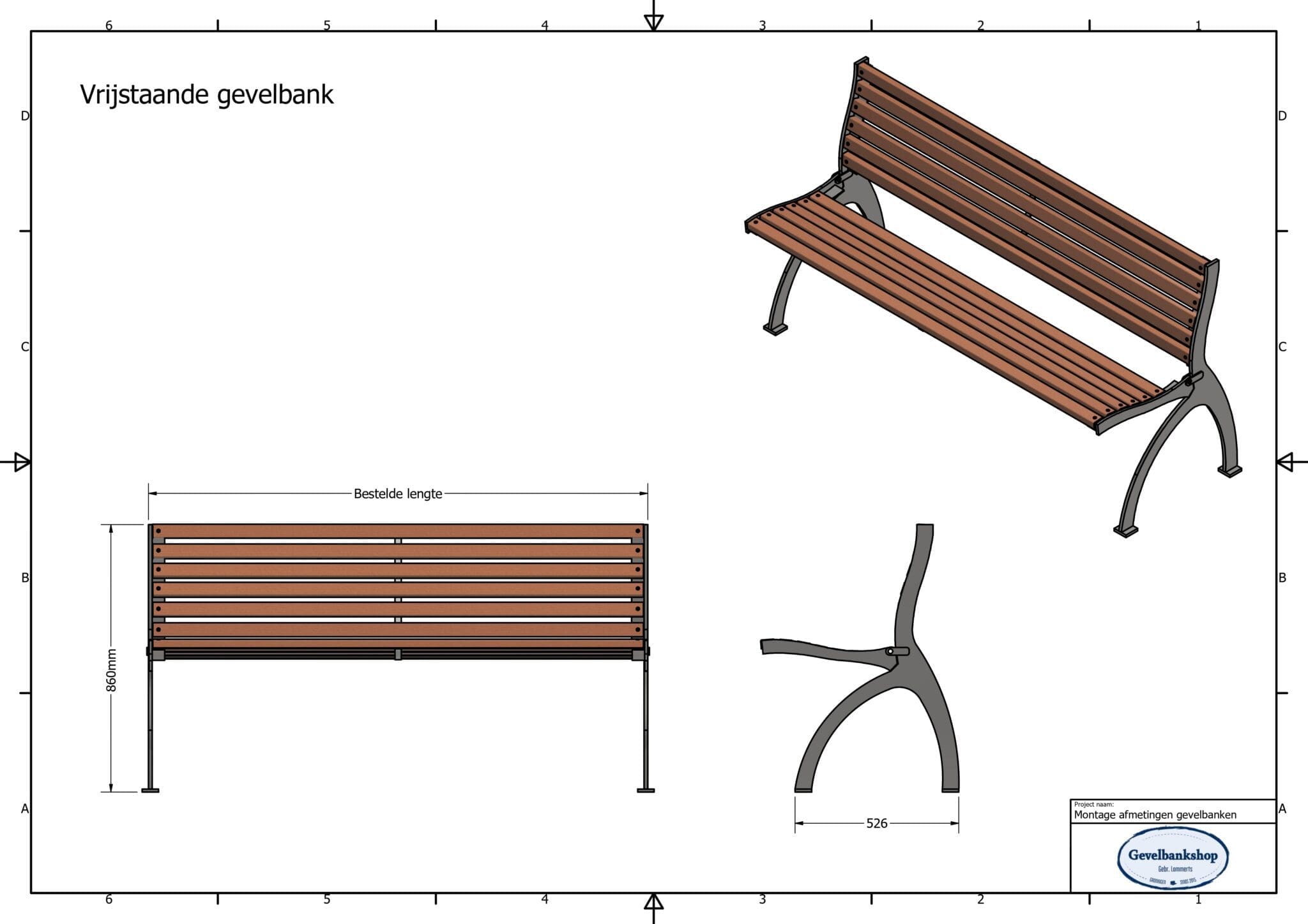 XL Gevelbank - staand, hangend óf zelfstaand - Afbeelding 52