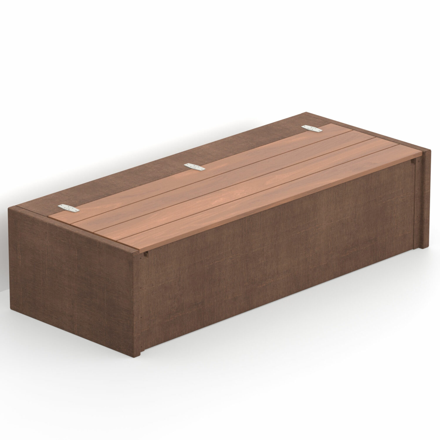 Tuinbank cortensstaal met opbergruimte - zonder rugleuning