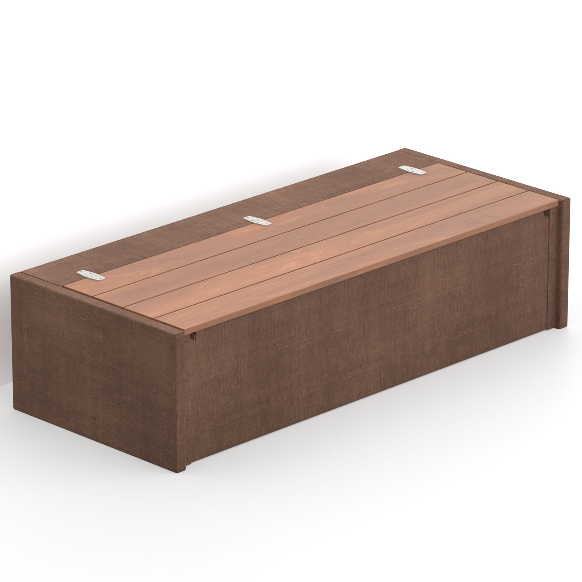 Tuinbank cortensstaal met opbergruimte - zonder rugleuning